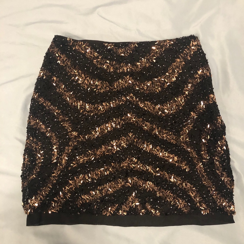 H&M Black and Gold Sequin Skirt